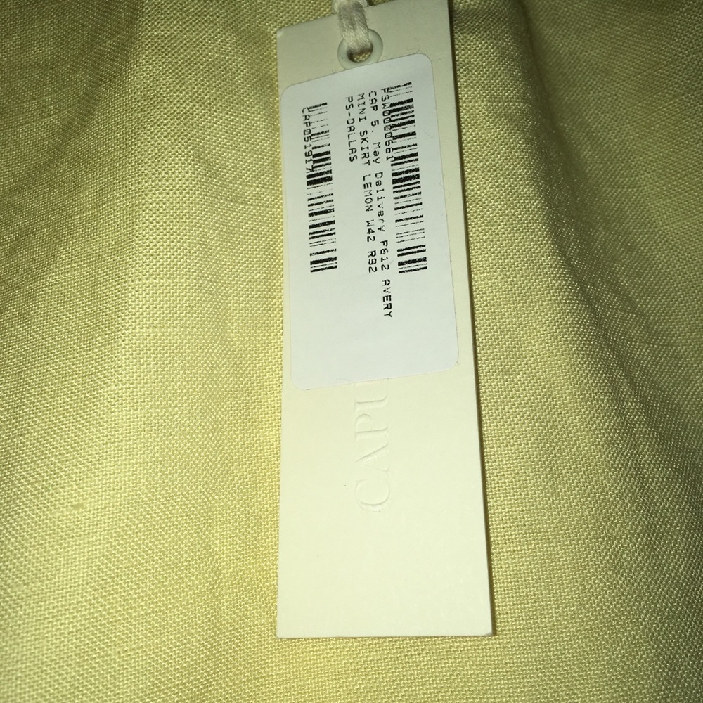 Capulet Avery Mini Skirt Petite Small Lemon Linen - Picture 4 of 5